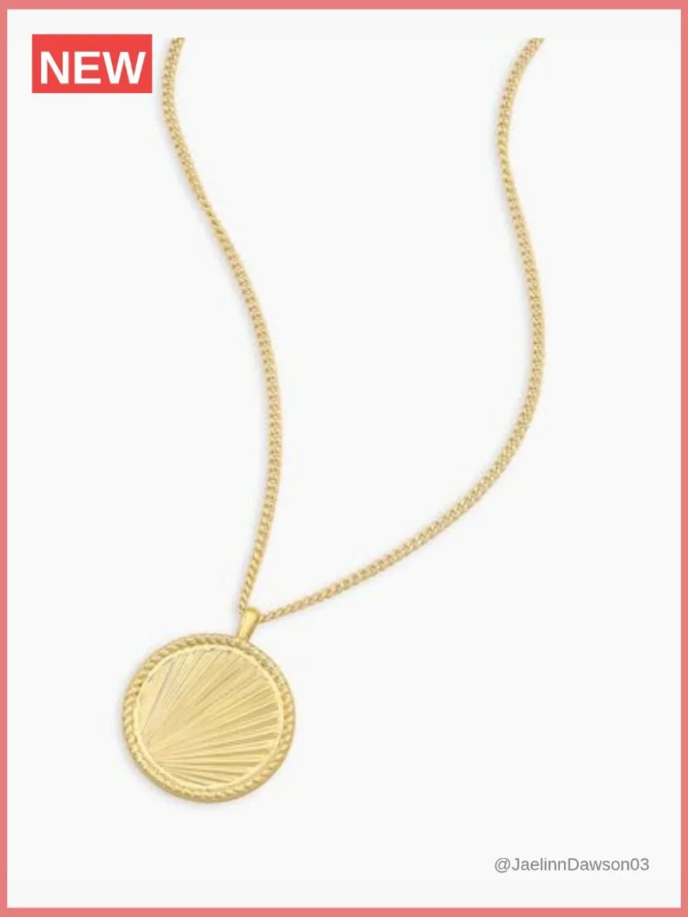 Pendant Necklace 18k Gold Plated Adjustable Lobster Clasp